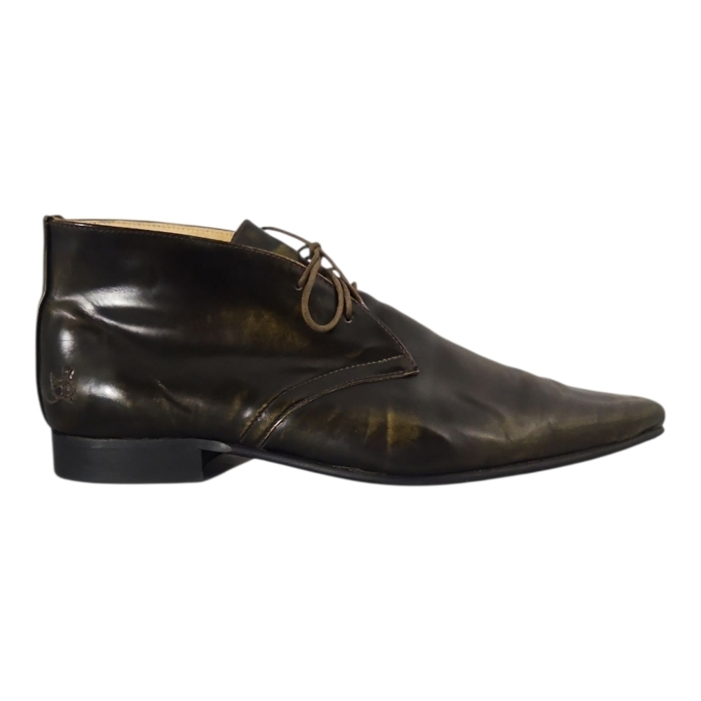JOHN FLUEVOG | 'Kawasaki' Dark Leather Pointed-Toe Chukka Boots in Size US 12 - Picture 2 of 8